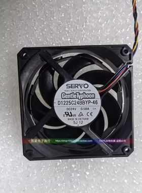 全新SERVO 12025 24V 0.58A D1225C24BBYP-46 四线温控散热风扇