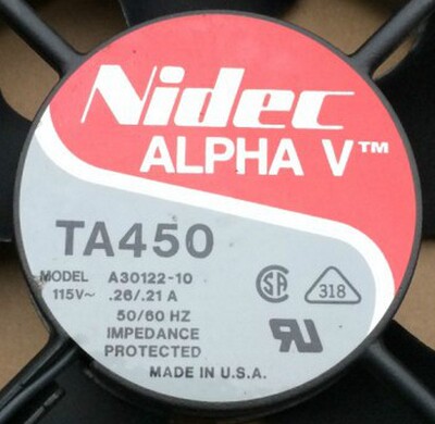 原装NidecTA450 12038 A30122-10 115V 0.24/.26A 全金属机柜风扇