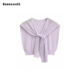 胡可的买手店 Eeeecooll春夏美利奴羊毛混纺针织镂空坎肩
