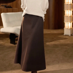 LIFE法式 ZIYI 松弛极简醋酸羊毛半身裙 买手店 胡可