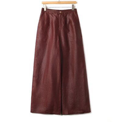 胡可的买手店 锦月丝府 新中式桑蚕丝龟裂纹香云纱/红云纱裤子