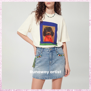 胡可的买手店 Runawayartist沈梦辰同款小狗T恤高科技防晒UPF40+