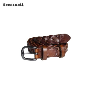胡可的买手店 Eeeecooll时尚牛皮复古编织皮带腰带