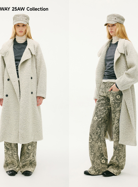 胡可的买手店 WHILE AWAY 25冬季新品 老钱风中长款简约毛呢外套