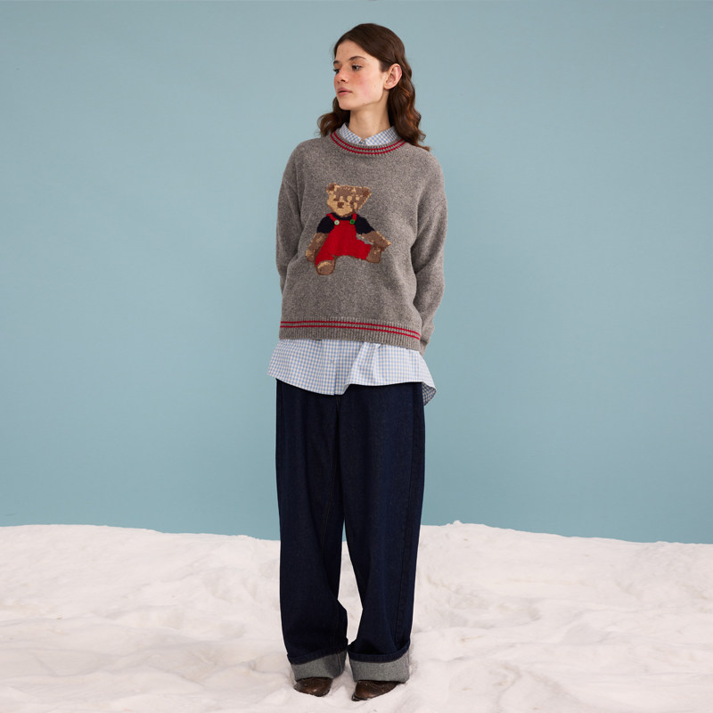 胡可的买手店 SUUYUUWANG圆领小熊提花套衫SYZTD4F0942,女装/女士精品,毛衣,淘宝优惠券,粉丝福利购,淘宝优惠卷