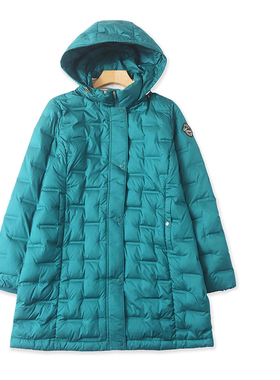 F8486外贸韩版女士羽绒服冬款立领连帽宽松显瘦中长款羽绒外套