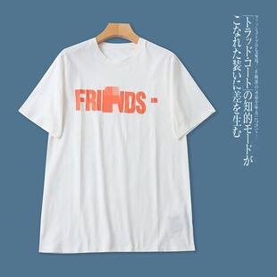 圆领套头宽松字母休闲短袖 外贸日单男士 学院风T恤2026春夏新款