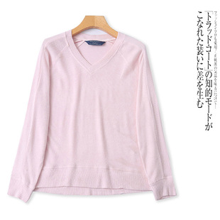 百搭打底衫 N3320外贸欧美单女士薄款 V领套头宽松时尚 新款 针织衫