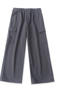 D6184外贸日单时尚女装休闲裤春季新款松紧腰宽松多袋口工装裤