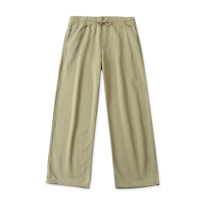 D086外贸欧美单男女情侣款宽松休闲裤新款松紧腰毛边阔腿裤长裤,女装/女士精品,休闲裤,淘宝优惠券,粉丝福利购,淘宝优惠卷