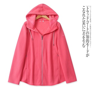 B1255外贸欧美单女士外套春季 连帽加绒宽松休闲百搭上衣 新款