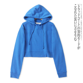 新款 H5289外贸欧美学院风女生短款 卫衣冬季 连帽套头加绒休闲上衣