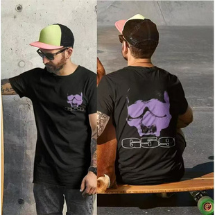 外贸欧美潮流时尚男生短袖T恤夏季新款圆领套头宽松潮牌上衣