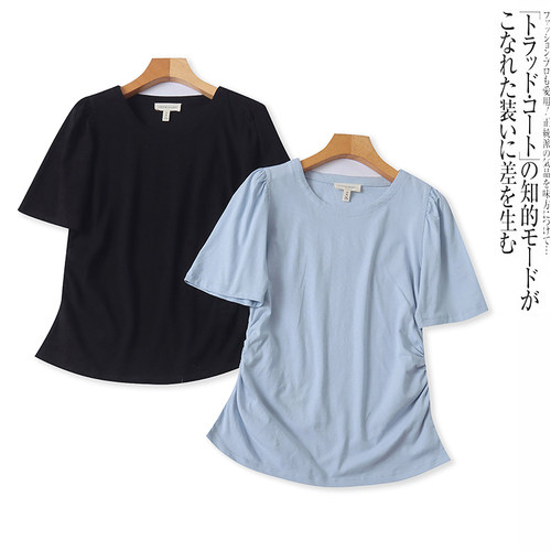 B5896外贸欧美女生短袖T恤夏季新款圆领套头修身宽松大码胖MM上衣