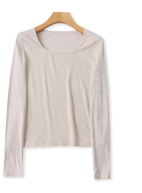 EE6965时尚女士打底衫新款圆领套头弹力修身显瘦百搭上衣