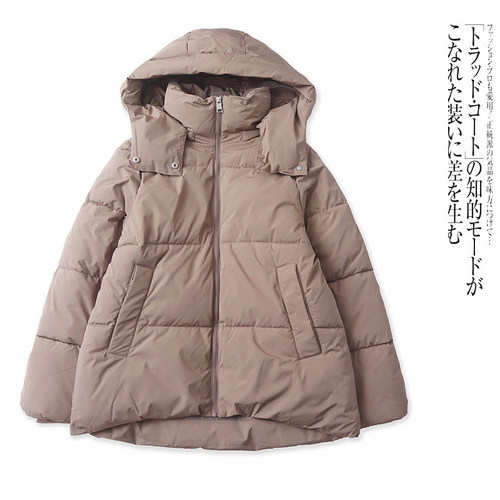 V4830外贸欧美单女装棉衣冬季新款立领连帽宽松韩版面包服棉服