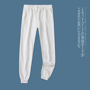 松紧腰宽松纯色加绒束脚百搭长裤 新款 秋冬季 外贸欧美单女士运动裤