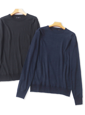 JJ4289外贸欧美单潮流男士打底针织衫新款圆领套头宽松百搭毛衣