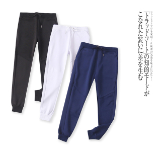 松紧腰纯色宽松学院风束脚长裤 外贸日单男女士休闲运动裤 新款