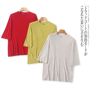 短袖 打底衫 针织衫 圆领套头弹力时尚 新款 N1232外贸日单女士薄款