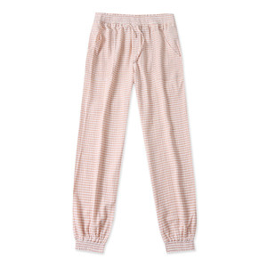 HH9655外贸欧美单女士格子休闲裤春季新款松紧腰束脚长裤