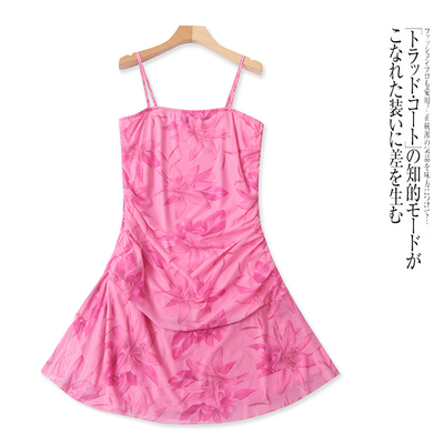 U1220外贸欧美单性感甜美时尚吊带裙春夏新款抹胸印花女士连衣裙