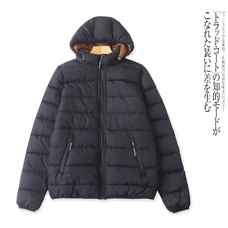 F6515外贸欧美单男女同款薄款棉衣秋冬款连帽拼色百搭休闲棉服