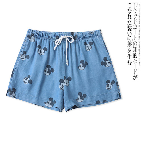 AA3269外贸欧美小女生休闲短裤夏季新款松紧腰系带卡通印花阔腿裤