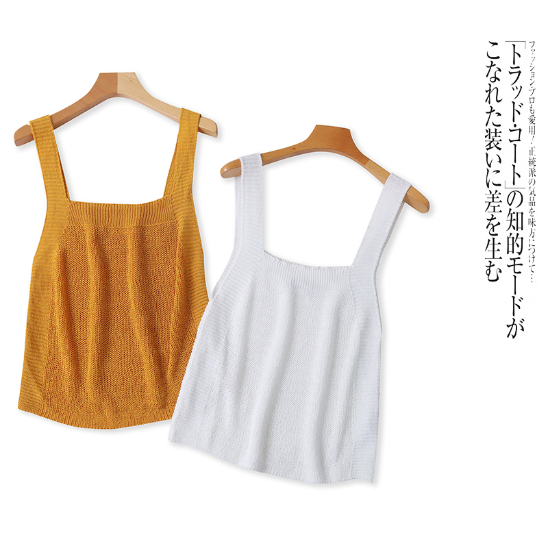 外贸欧美单女士针织吊带背心夏季新款抹胸透气凉感显瘦可外穿上衣