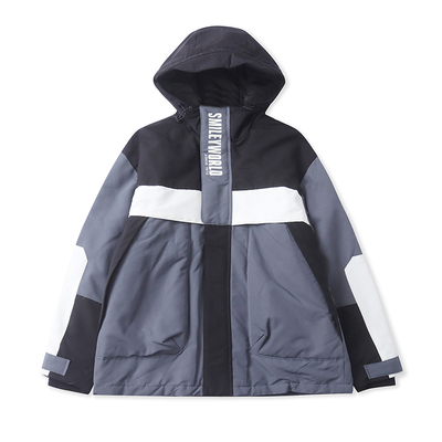 D1568外贸欧美单学院风男生休闲棉衣冬季新款立领拼色宽松棉服