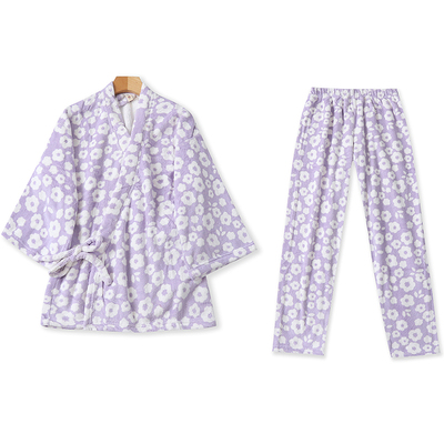 AA0125外贸欧美女士珊瑚绒家居服套装交叉领系带收腰加厚睡衣睡裤