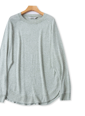 B5639外贸欧美单女士针织衫新款圆领套头宽松时尚百搭薄款毛衣