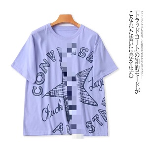 短袖 圆领套头时尚 上衣 新款 外贸日单学院风女生休闲T恤2025夏季