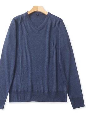 BB8475外贸欧美单男装鸡心领针织衫新款V领套头纯色宽松百搭毛衣