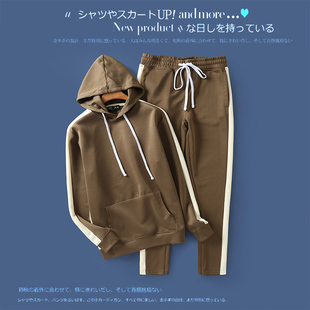 时尚 连帽卫衣抽绳松紧腰长裤 宽松舒适套装 新款 2020秋季 情侣款