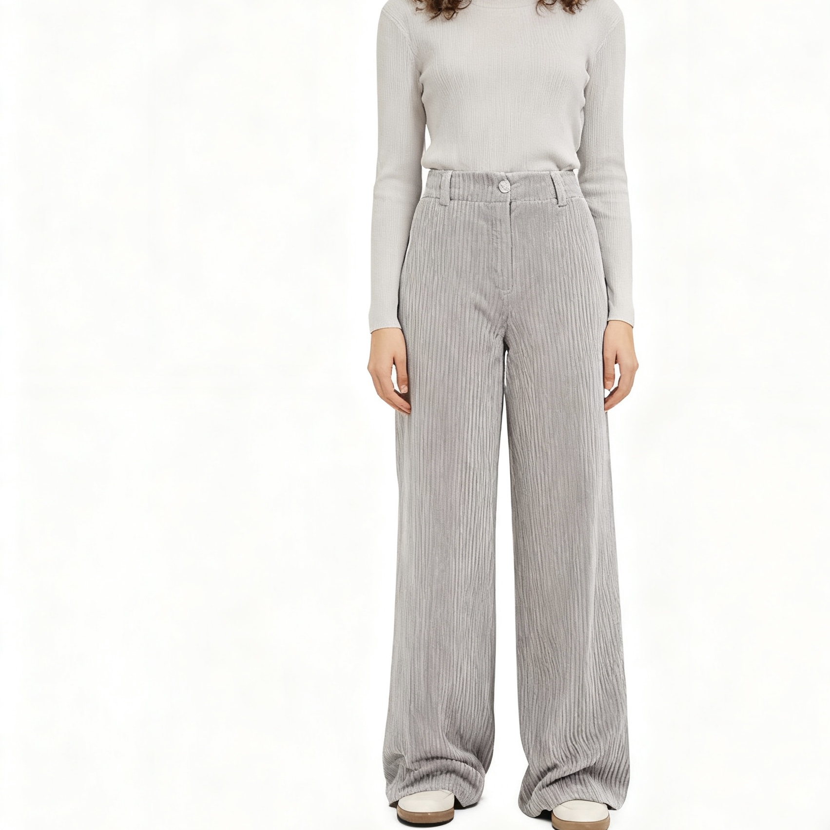 C2603外贸欧美女士休闲裤新款高腰宽松灯芯绒直筒裤显瘦百搭长裤