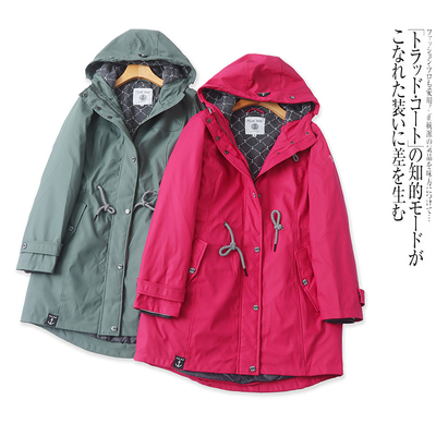 F4556外贸欧美女士薄款棉衣冬季新款连帽宽松时尚收腰中长款棉服