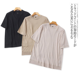 新款 T恤春季 圆领套头宽松休闲百搭上衣 短袖 K7853外贸欧美单男士