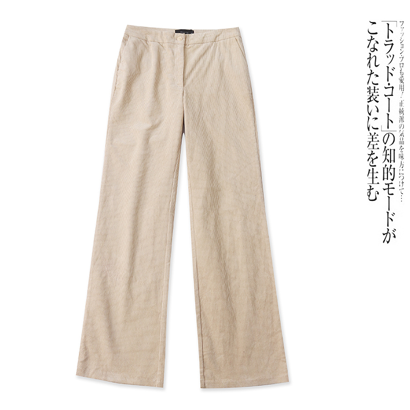 B4332外贸欧美单女士休闲裤新款灯芯绒宽松显瘦百搭直筒裤长裤