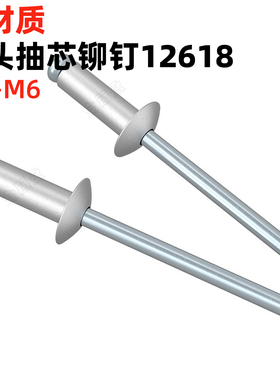 铝抽芯铆钉M2M3M4M5M6铝制开口扁圆头抽芯铆钉装潢钉拉钉GB12618