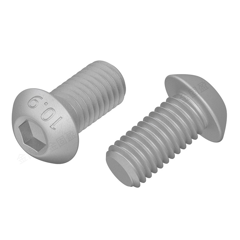 金固盈镀达克罗10.9级盘头内六角螺丝iso7380半圆头螺栓m6-m12