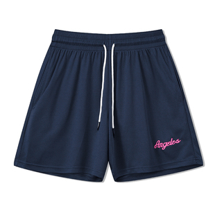 XDFM 美式字母刺绣小标纯色四分裤单层速干网眼短裤篮球运动训练
