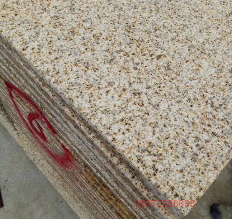 定制 花岗岩大理石荔枝面黄金麻黄锈石地铺防滑料外墙干挂湖北