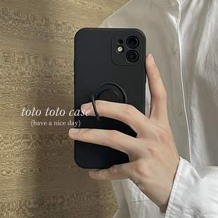 简约指环支架手机壳适用苹果15promax软iPhone14/12全包13pro/xs/11/