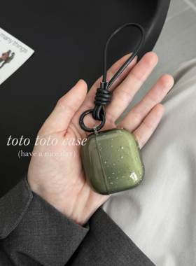 灰绿色半透泼墨Airpods4代耳机套