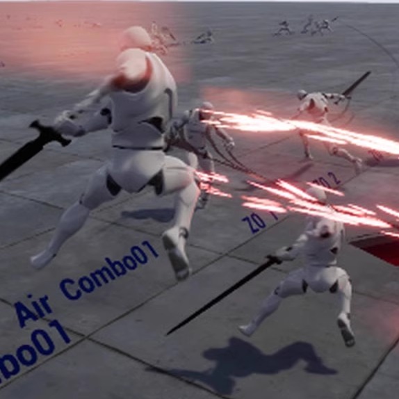 虚幻UE5 战斗动作素材 精品帅气酷炫130种空中连击动作合集包