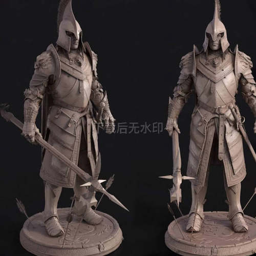ZBrush幻想重装英雄战士盔甲头盔人物角色雕刻3D模型OBJ可打印ZB
