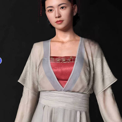 C4D古典风亚洲美女模特女孩人物汉服造型角色模型fbx obj 3d