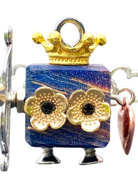 手工蒸汽朋克机器人项链钥匙扣挂件手作diy材料包网红摆摊小商品