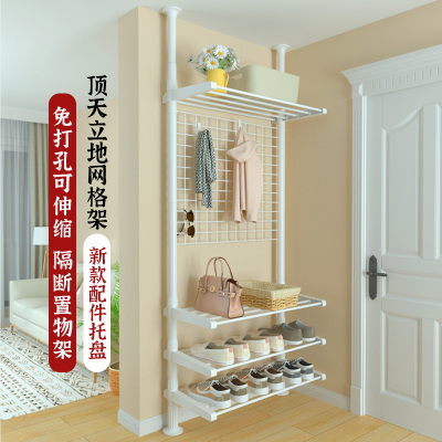 可伸缩入户玄关置物架免打孔